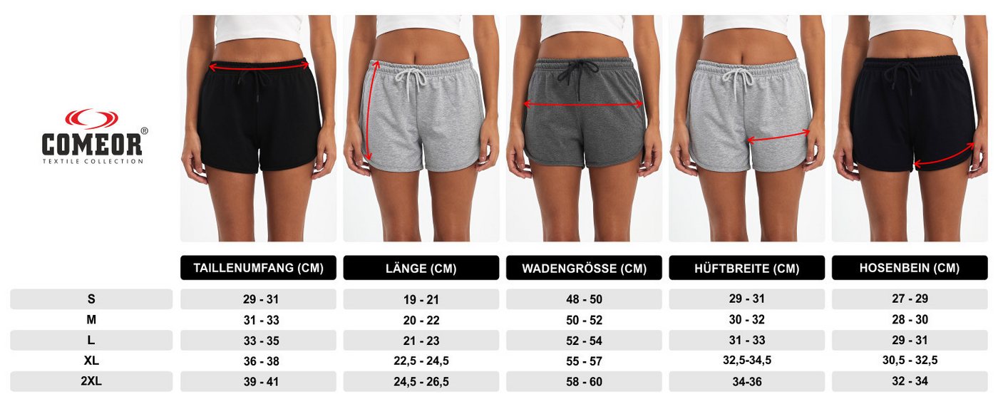 COMEOR Sporthose Kurze Hose Damen Sportshorts Laufshorts Sommer Hosen Trainingshose (4-tlg) Bild 2