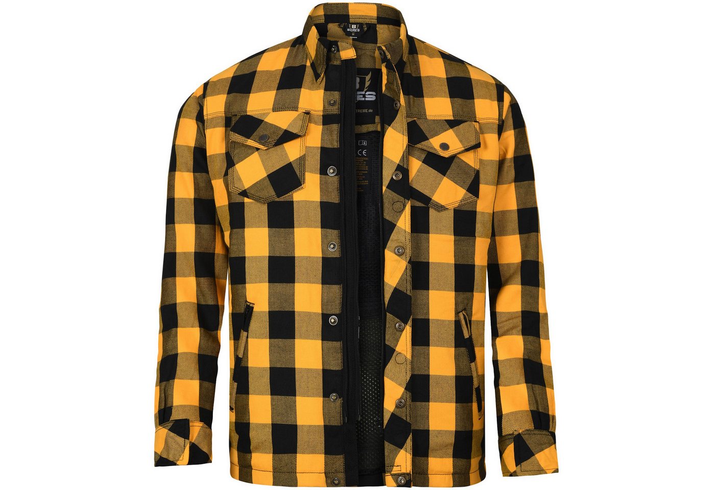 Bores Motorradjacke Bores Lumberjack Jacken-Hemd Basic schwarz / gelb Herren motorradjacke herren