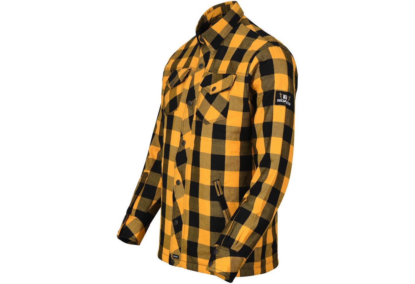 Bores Motorradjacke Bores Lumberjack Jacken-Hemd Basic schwarz / gelb Herren motorradjacke herren Bild 3