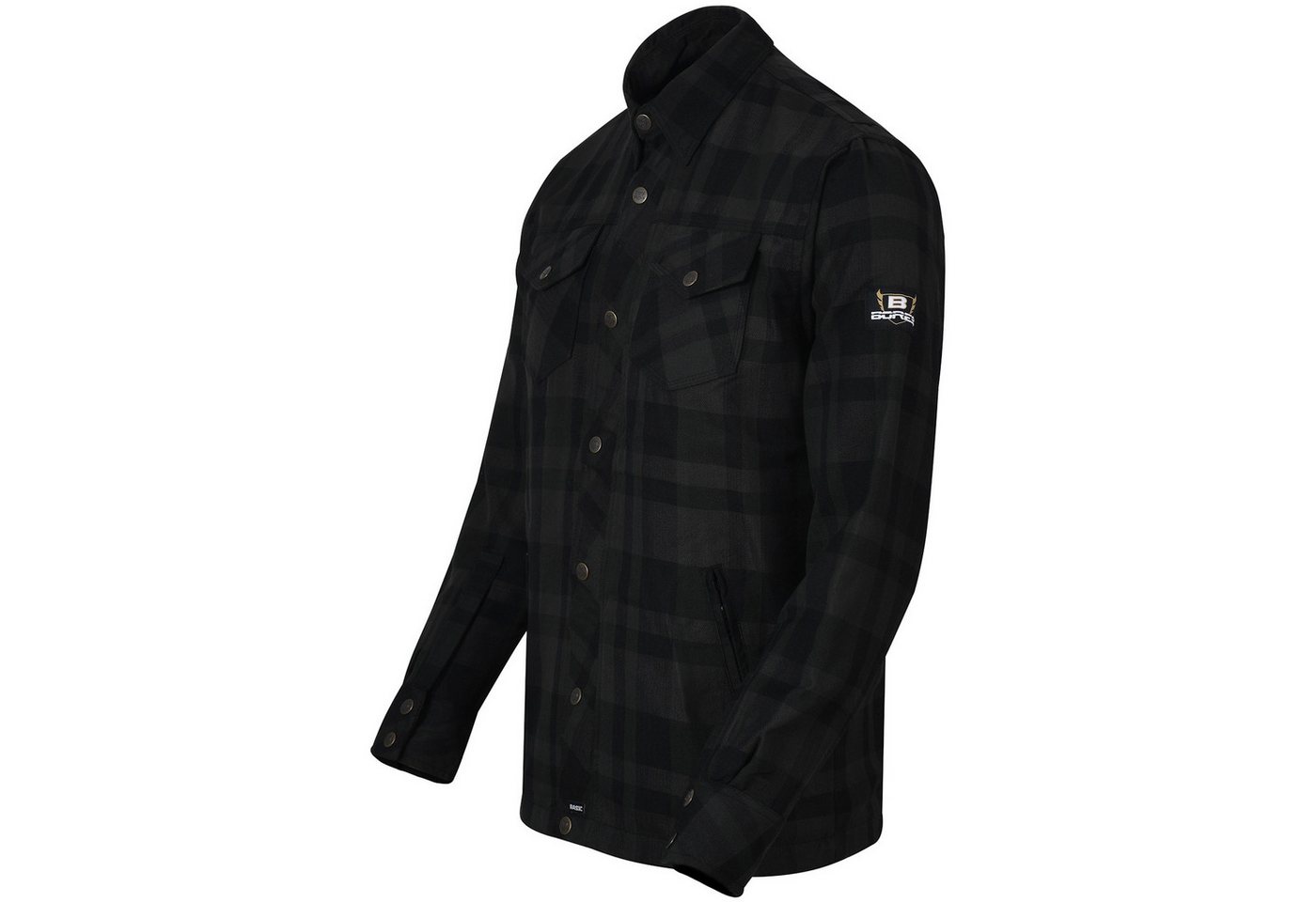 Bores Motorradjacke Bores Lumberjack Jacken-Hemd Basic schwarz / dunkelgrau Herren motorradjacke herren Bild 2