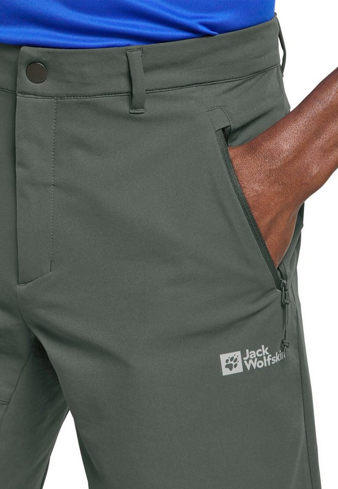 Jack Wolfskin Trekkinghose Wanderhose Pico Trial Short (atmungsaktiv, wasserabweisend) kurz grün