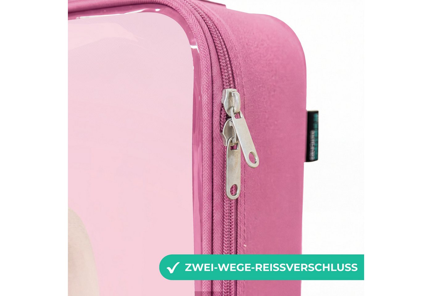 NoBoringSuitcases.com© Kinderkoffer Rosa - mit leuchtende Räder - Elefant - Baby - Erröten - Illustration, 2 Rollen, Handgepäck-Koffer, Kinderkoffer, Reisekoffer Mädchen Bild 2