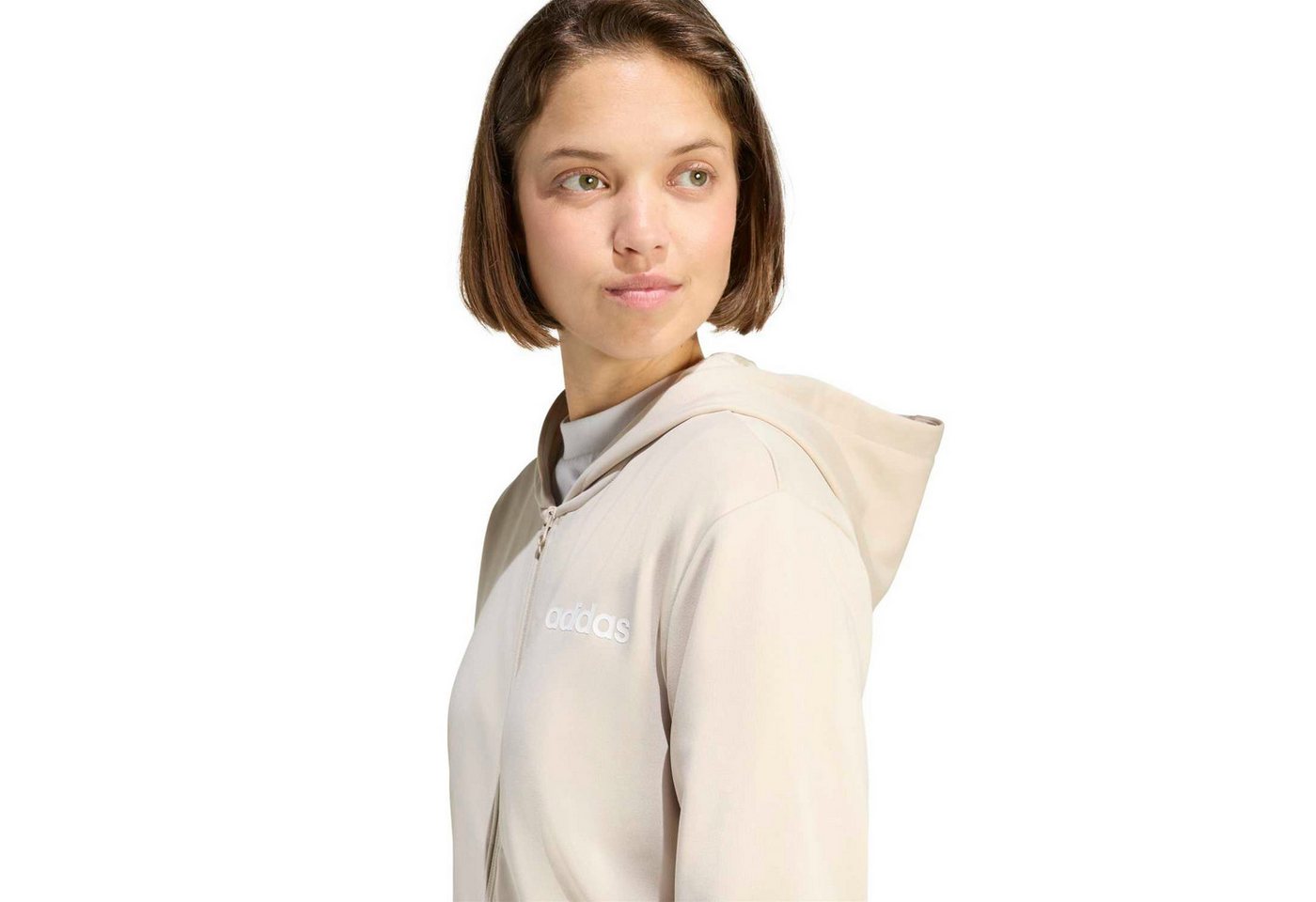 adidas Performance Trainingsanzug Essentials Linear beige/khakigrün Damen Bild 3