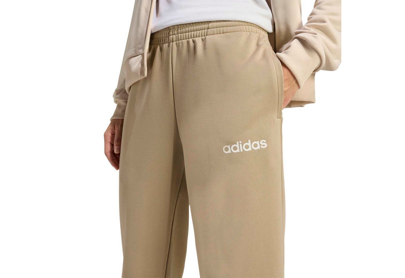 adidas Performance Trainingsanzug Essentials Linear beige/khakigrün Damen Bild 4