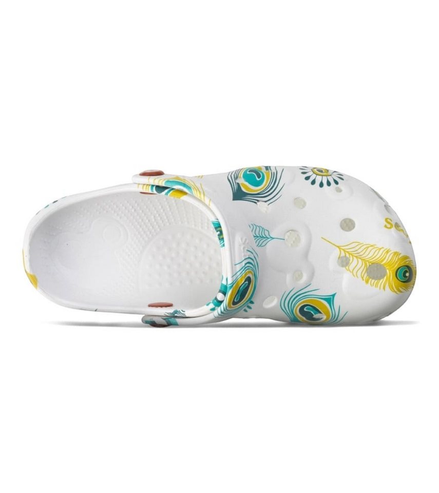 Schuzz Sandale Globule Clog Plume de paon weiss/bunt Damen Badeschuh Bild 2