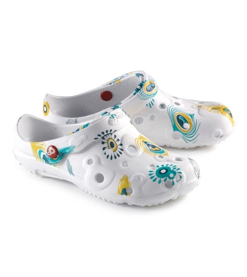 Schuzz Sandale Globule Clog Plume de paon weiss/bunt Damen Badeschuh Bild 4
