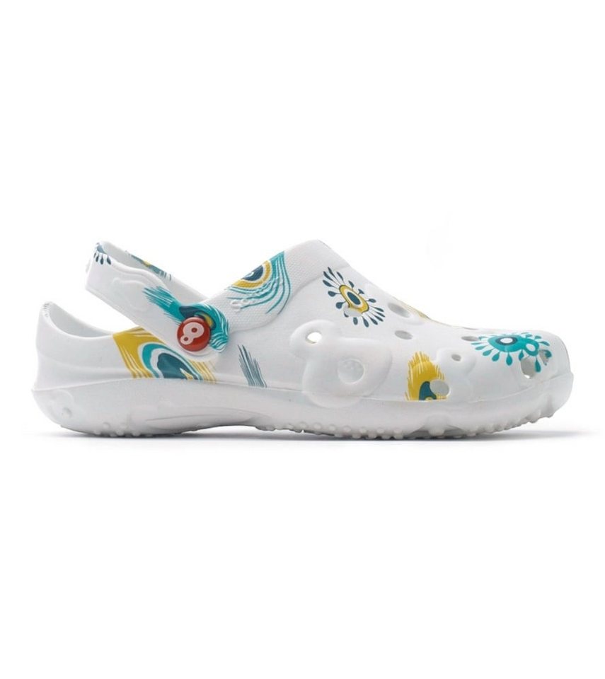 Schuzz Sandale Globule Clog Plume de paon weiss/bunt Damen Badeschuh Bild 5