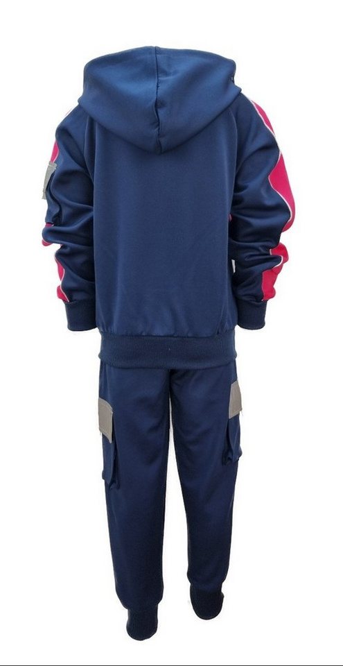 Hessis Freizeitanzug Unisex mit Cargo Taschen Trainingsanzug JF30 (Set, 2-tlg., Jacke mit Jogginghose), Bestehend aus Jacke und Jogginghose, Cargotaschen mit Reflektor