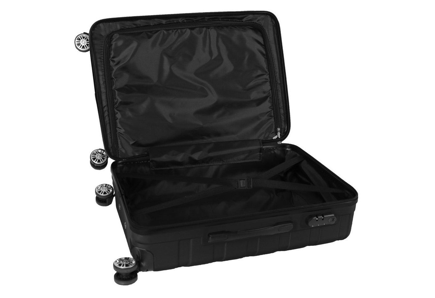 Home4Living Hartschalen-Trolley Reisekoffer Hartschalenkoffer grün, blau, grau, schwarz, 4 Rollen, Teleskopgriff Bild 3