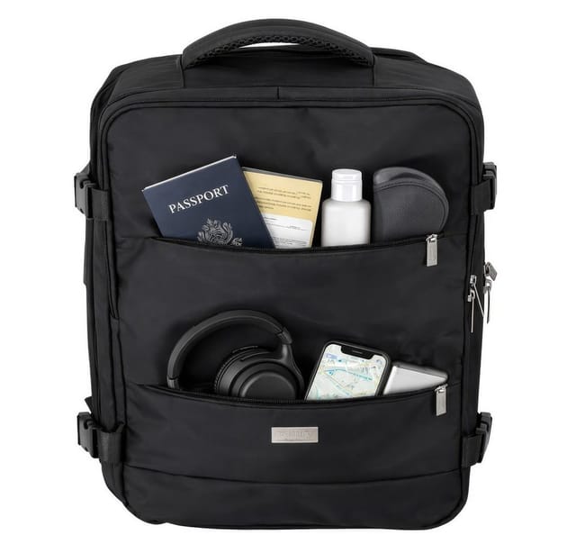 Camry Reiserucksack CR 6880b Handgepäck 24 L, Rucksack mit Laptopfach bis 17 Zoll, Schuhfach, Nassfach, RFID-Fach, Business, Sport, Reise, schwarz