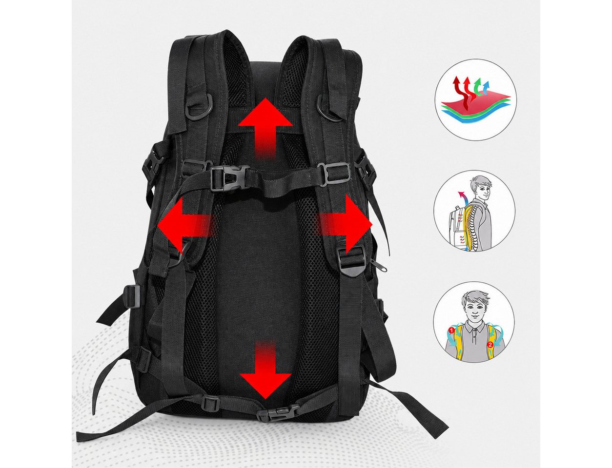 WS-Trend Wanderrucksack Taktischer Mehrzweck-Rucksack 55 L Militär Outdoor Backpack Daypack