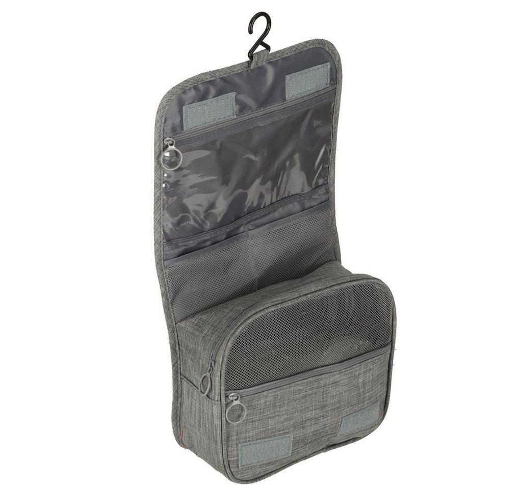 Ikonka Kosmetiktasche Kosmetiktasche Kulturbeutel faltbar Reiseorganizer mit Haken grau (Kulturbeutel faltbar Reiseorganizer mit Haken Kosmetiktasche grau, Kosmetiktasche faltbar Reiseorganizer mit Haken grau kompakt), faltbar Haken Reißverschlussfächer kompakt leicht grau Tasche