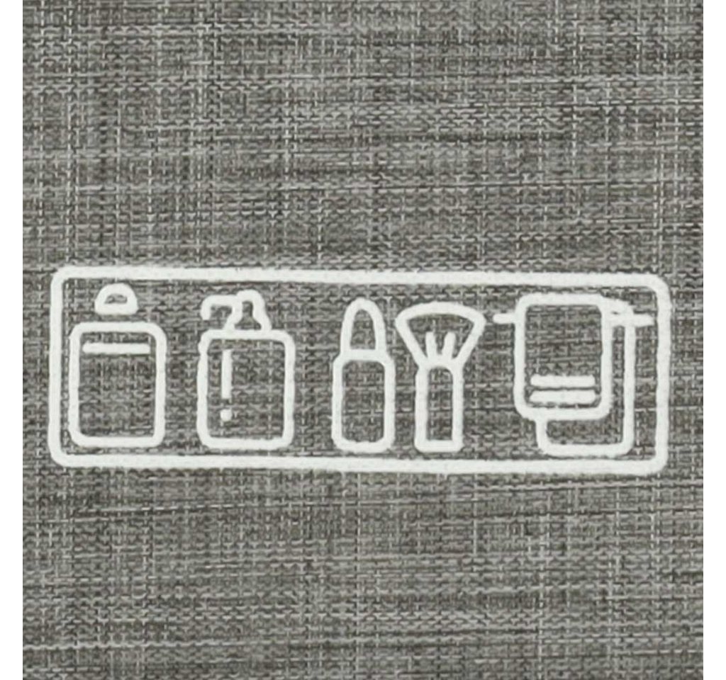 Ikonka Kosmetiktasche Kosmetiktasche Kulturbeutel faltbar Reiseorganizer mit Haken grau (Kulturbeutel faltbar Reiseorganizer mit Haken Kosmetiktasche grau, Kosmetiktasche faltbar Reiseorganizer mit Haken grau kompakt), faltbar Haken Reißverschlussfächer kompakt leicht grau Tasche Bild 4