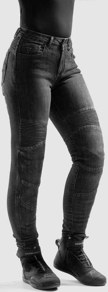 Rebelhorn Motorradhose Agness 2 Damen Motorrad Jeans Verbindungsreißverschluss,Hüftprotektoren enthalten,Knieprotektor
