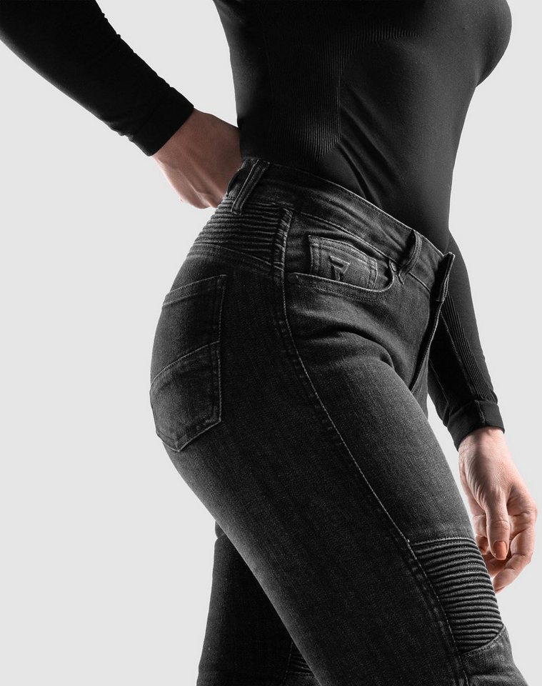 Rebelhorn Motorradhose Agness 2 Damen Motorrad Jeans Verbindungsreißverschluss,Hüftprotektoren enthalten,Knieprotektor Bild 3