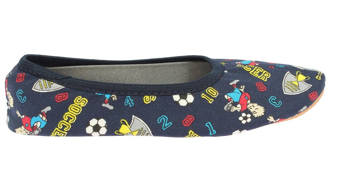 Beck Schläppchen Soccer Gymnastikschuh (mit rutschfester Gummisohle) aus Naturkautschuk, atmungsaktive Baumwolle