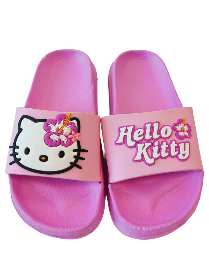 United Labels® Hello Kitty 3D Badelatschen Flower Badeschlappen Badesandalen Badesandale