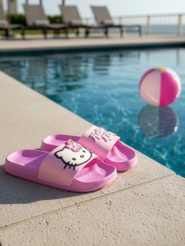 United Labels® Hello Kitty 3D Badelatschen Flower Badeschlappen Badesandalen Badesandale Bild 5