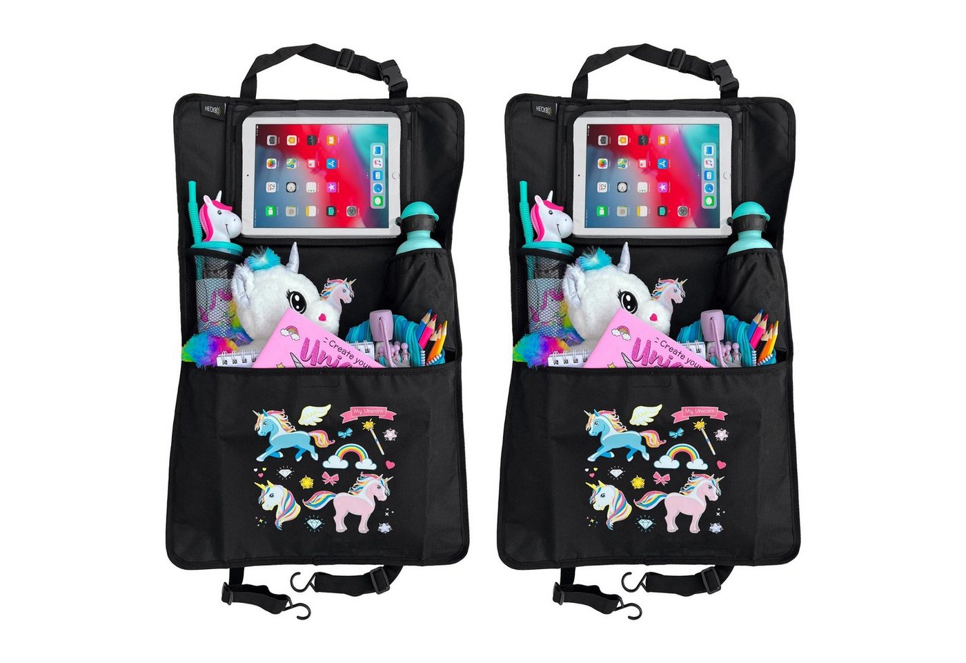 HECKBO Rücksitzorganizer KInder Auto Organizer Einhorn (2-tlg) Bild 2