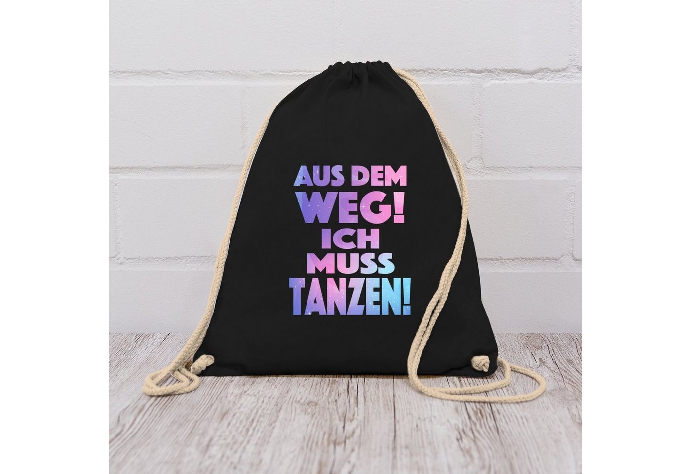 Shirtracer Turnbeutel Aus dem Weg Ich muss tanzen I Geschenk Tanzliebhaber I Tanzbegeistert, Stoffbeutel Festival Outfit Bild 4