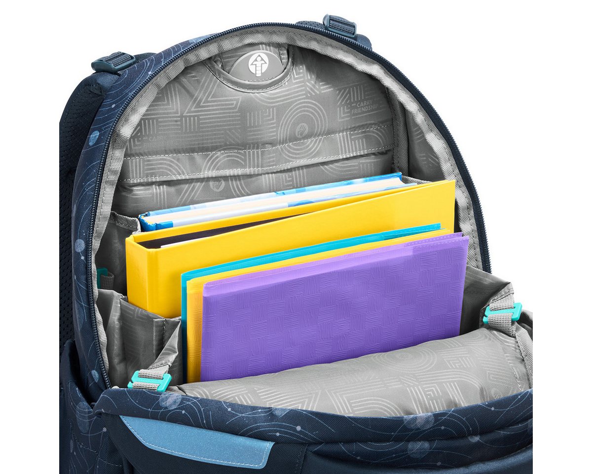 coocazoo Schulranzen Schulrucksack-Set MATE Blue Orbit 3-teilig (3-teilig), ergonomisch, Körpergröße: 135 - 180 cm, Easy-Grow-System Bild 3