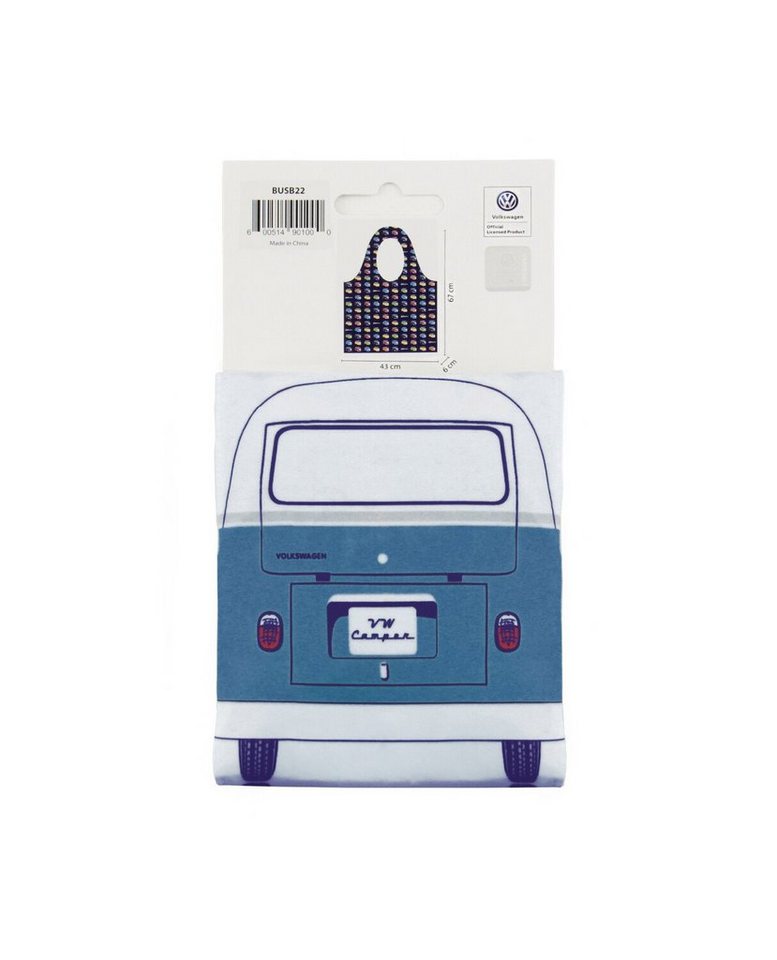 VW Collection by BRISA Einkaufsshopper Volkswagen Wiederverwendbarer Einkaufsbeutel, Shopper, Einkaufstasche mit blauem Bulli Bus Design Bild 4