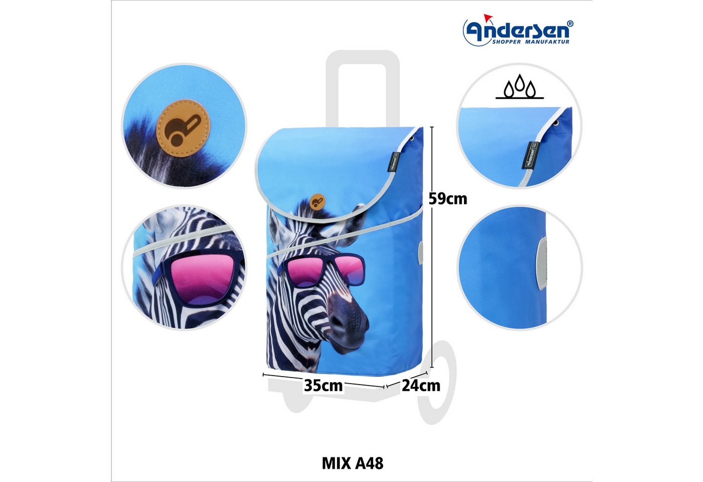 Andersen Einkaufstrolley Scala Shopper MIX A48, belastbar bis 40kg, wasserabweisend Bild 3