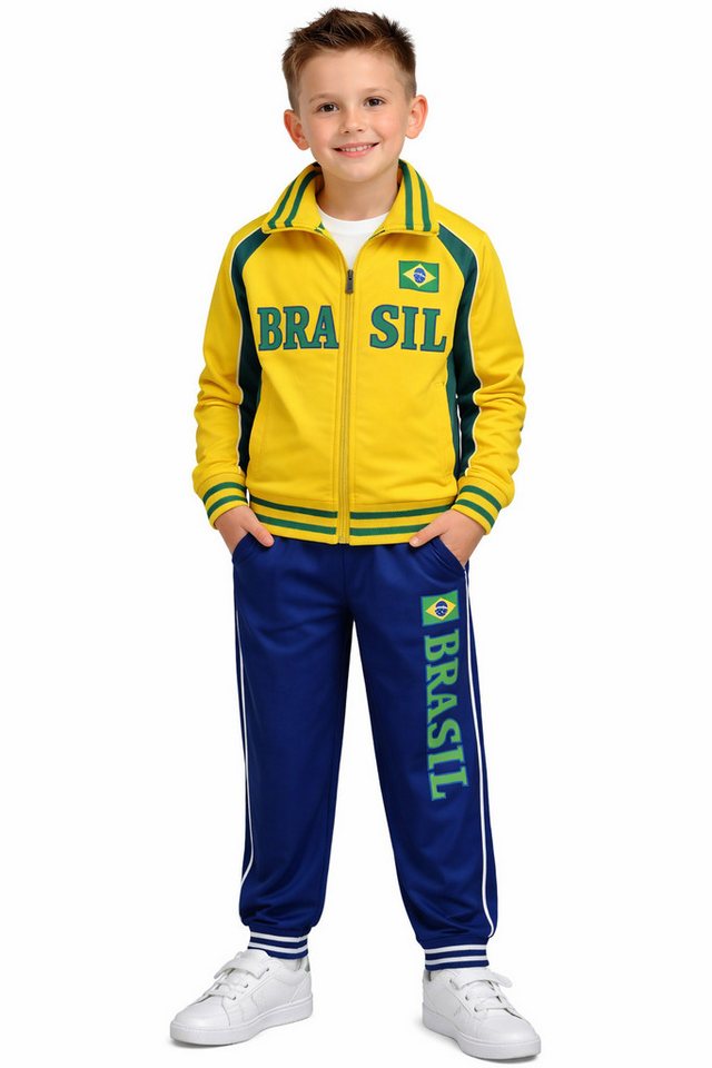 Fashion Boy Trainingsanzug Brasilien Trainingsanzug Freizeitanzug Jogginganzug JF11e (Set, Jacke + Hose)