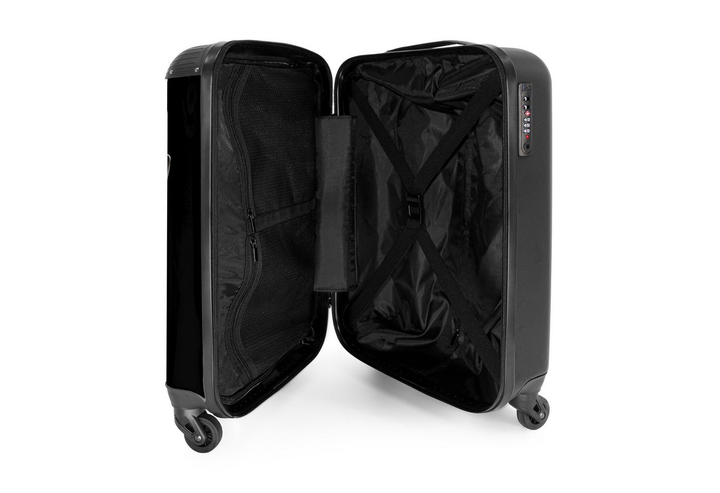 NoBoringSuitcases.com© Hartschalen-Trolley Giraffe Nahaufnahme mit schwarzem Hintergrund 55x35x20cm, Reisetasche mit Rollen, Koffer Handgepäck Flugzeug Bild 4