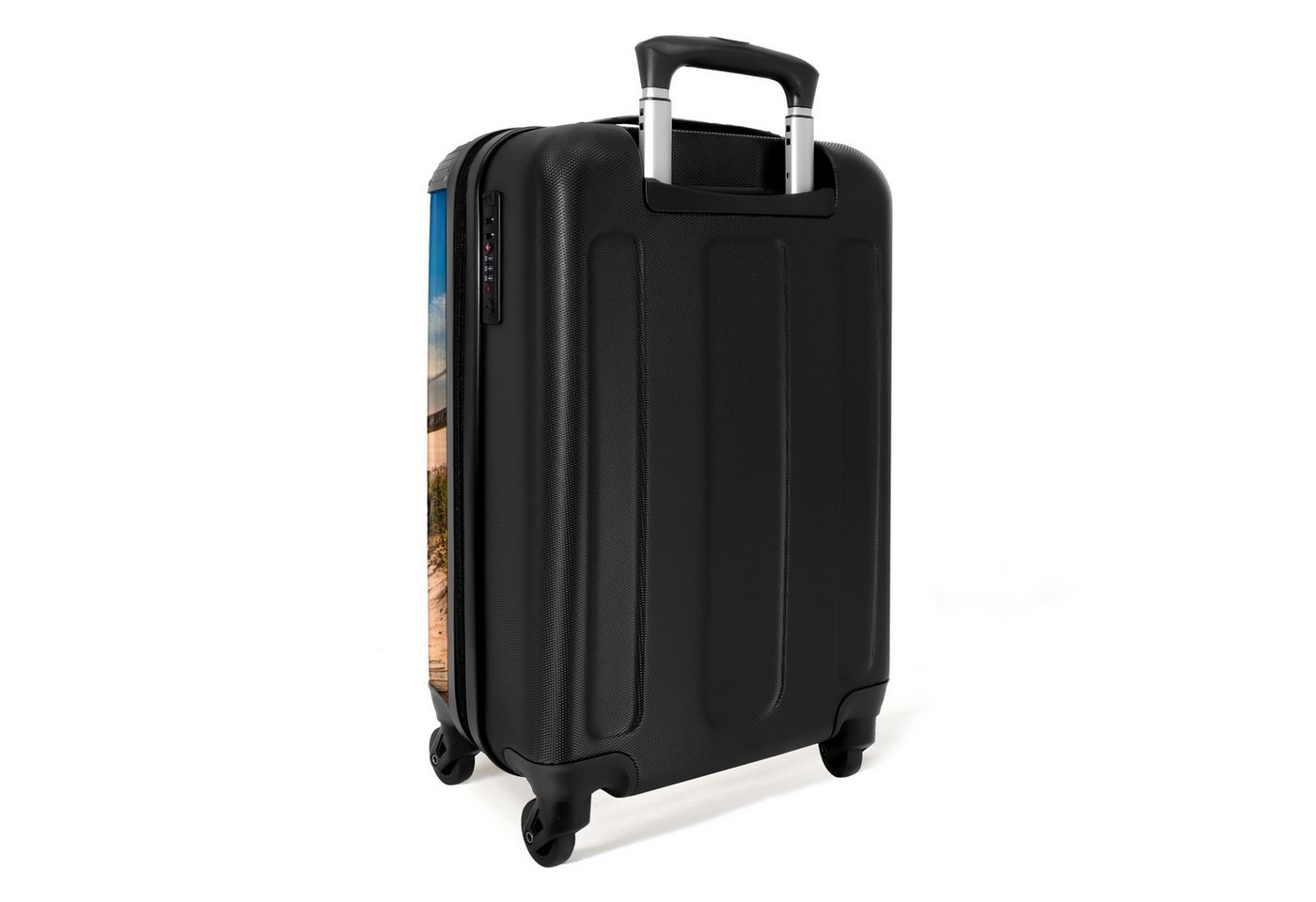 NoBoringSuitcases.com© Hartschalen-Trolley Strandweg bei Sonnenuntergang 55x35x20cm, Reisetasche mit Rollen, Koffer Handgepäck Flugzeug Bild 2