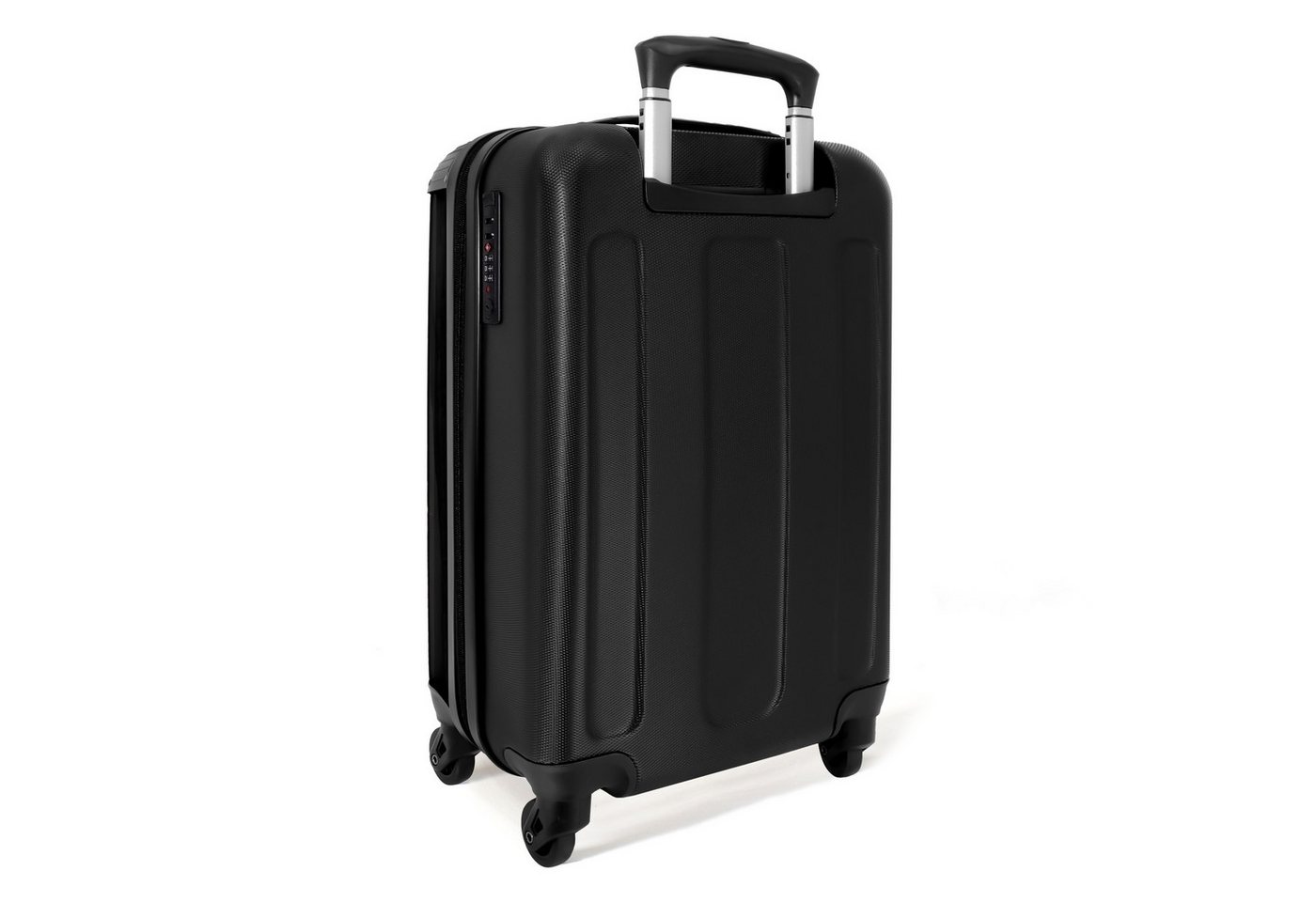 NoBoringSuitcases.com© Hartschalen-Trolley Schwarze Katze mit hellen Augen 55x35x20cm, Reisetasche mit Rollen, Koffer Handgepäck Flugzeug Bild 4