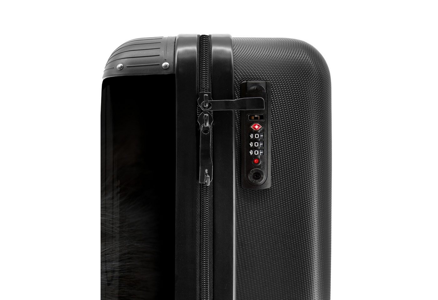 NoBoringSuitcases.com© Hartschalen-Trolley Schwarze Katze mit hellen Augen 55x35x20cm, Reisetasche mit Rollen, Koffer Handgepäck Flugzeug Bild 5