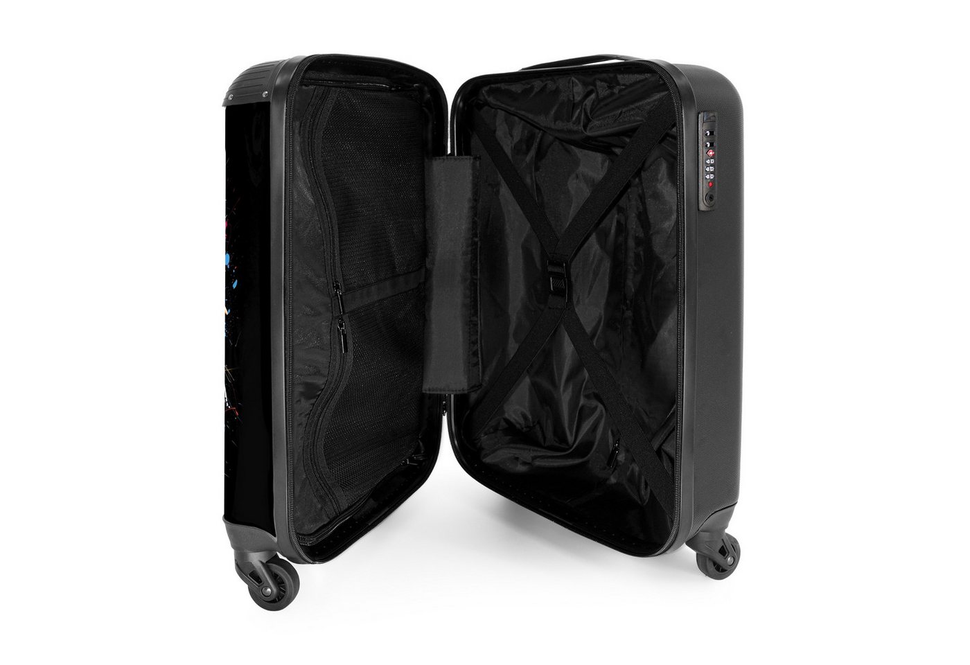 NoBoringSuitcases.com© Hartschalen-Trolley Motor mit bunter Farbe 55x35x20cm, Reisetasche mit Rollen, Koffer Handgepäck Flugzeug