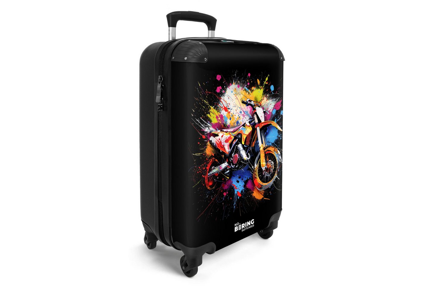 NoBoringSuitcases.com© Hartschalen-Trolley Motor mit bunter Farbe 55x35x20cm, Reisetasche mit Rollen, Koffer Handgepäck Flugzeug Bild 4
