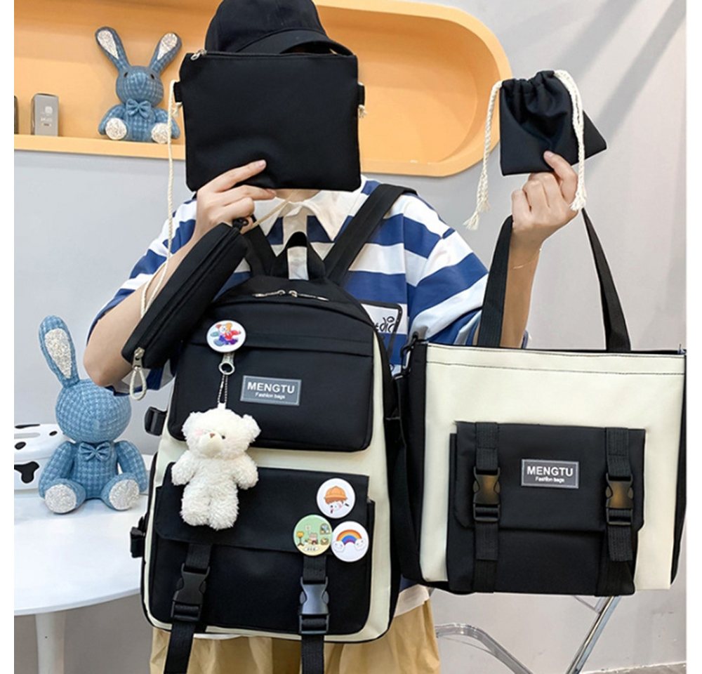 Coonoor Schulrucksack 5-teiliges Kawaii-Rucksack für Mädchen, Laptop-Tasche,Freizeitrucksack Bild 3
