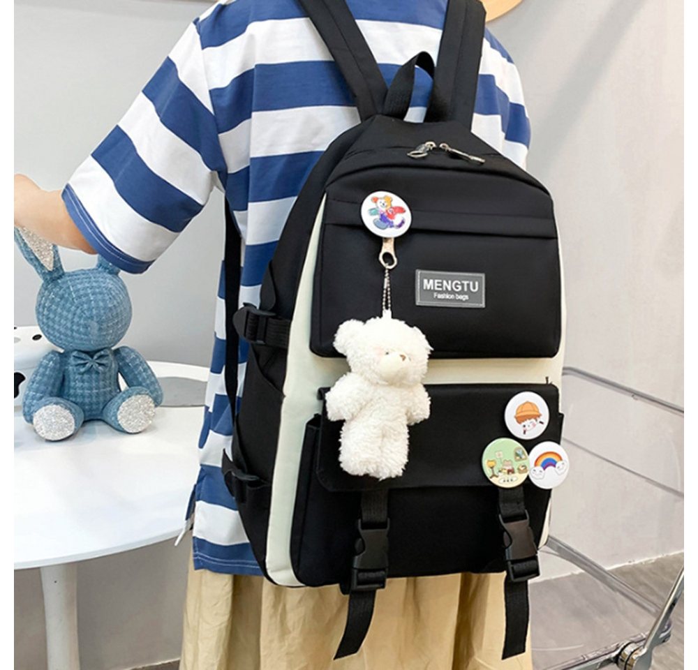 Coonoor Schulrucksack 5-teiliges Kawaii-Rucksack für Mädchen, Laptop-Tasche,Freizeitrucksack Bild 4