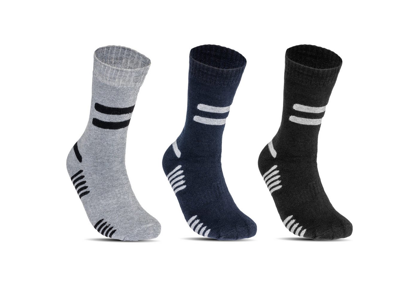 TEXEMP Thermosocken 6 bis 24 Paar Thermo Socken Herren & Damen Baumwolle Wintersocken (Packung, 12-Paar) Mit Innenfrottee