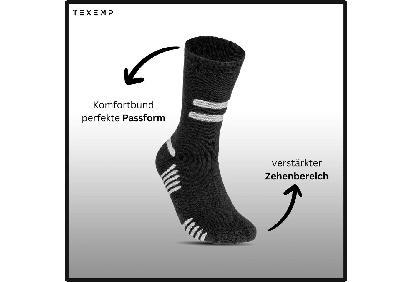 TEXEMP Thermosocken 6 bis 24 Paar Thermo Socken Herren & Damen Baumwolle Wintersocken (Packung, 12-Paar) Mit Innenfrottee Bild 4