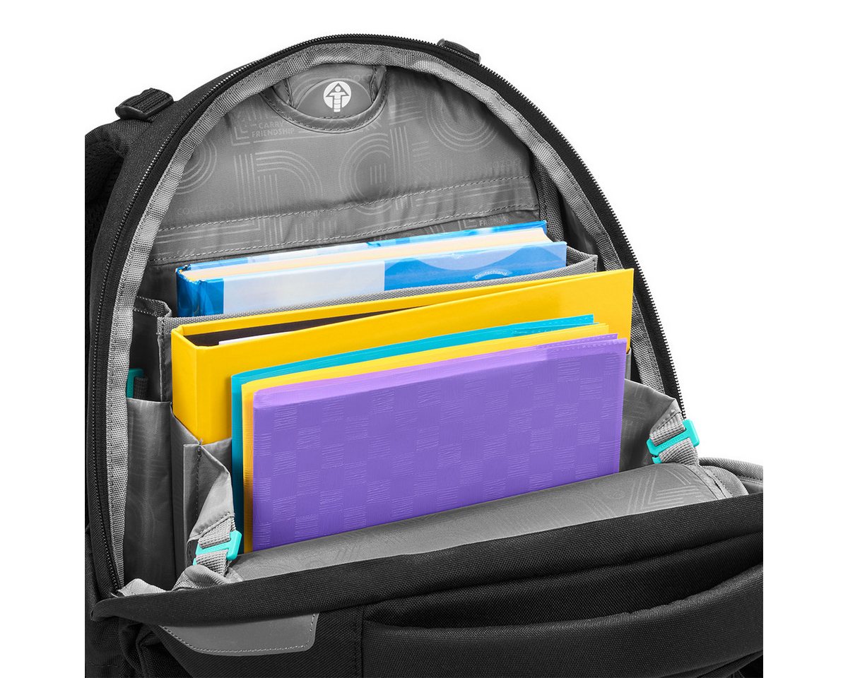coocazoo Schulranzen Schulrucksack-Set PORTER, Black Coal 3-teilig (3-teilig), ergonomisch, Körpergröße: 135 - 180 cm, Easy-Grow-System Bild 5