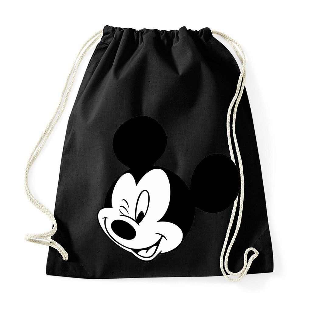 Blondie & Brownie Turnbeutel Mickey Zwinker Baumwoll Turnbeutel Freizeit Sport Kordel Komfort, Turnbeutel Mickey Zwinker Baumwolle Kordelzug Schule Sport
