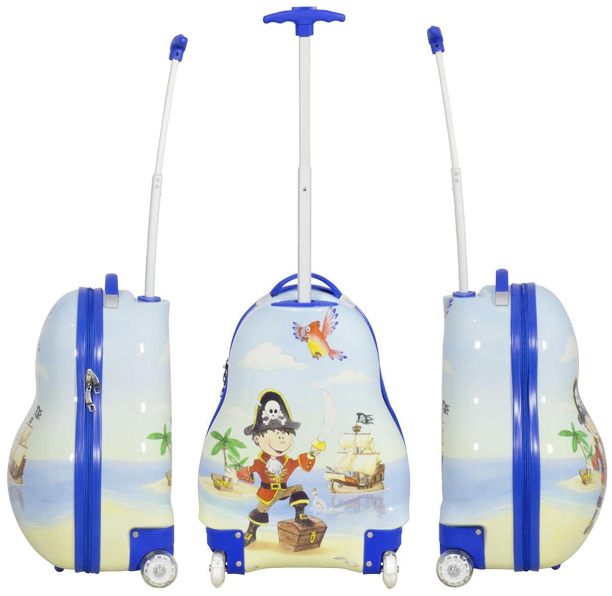 Hartschalen-Trolley Kinderkoffer Pirat, Elfe, Dinos oder Pferde Bild 3
