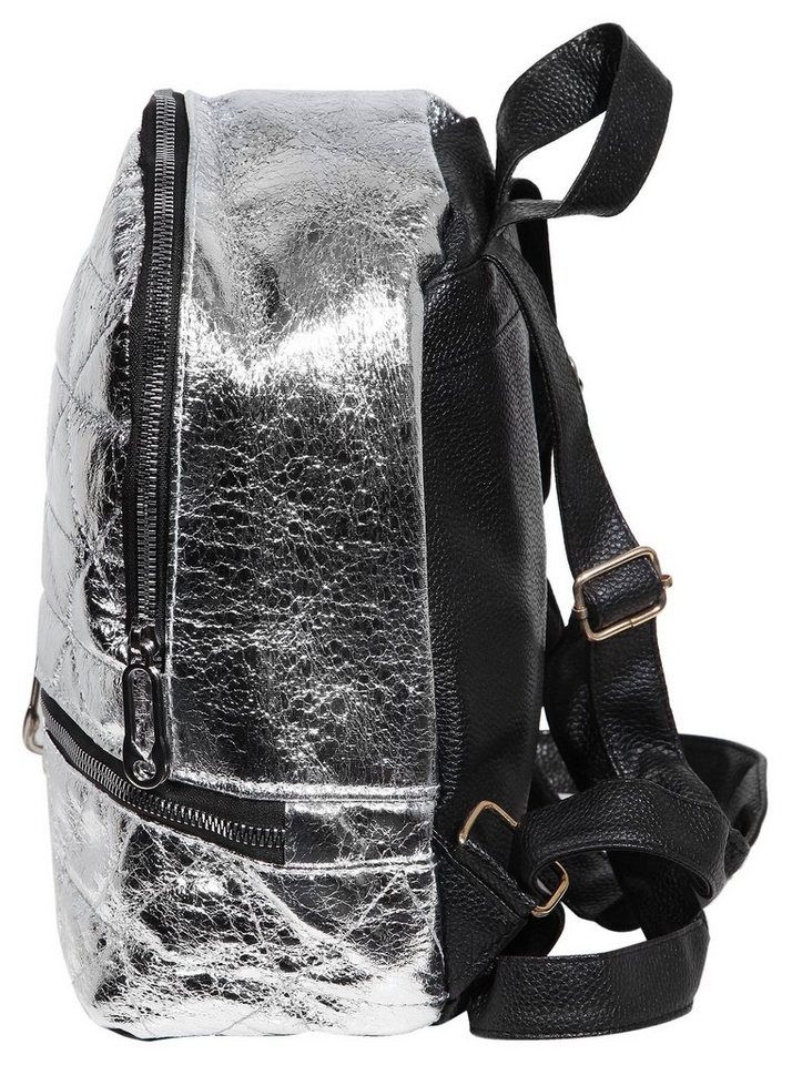 Cham Cham Rucksack Ranya Metallic Tasche Tragetasche aus Lederimitat