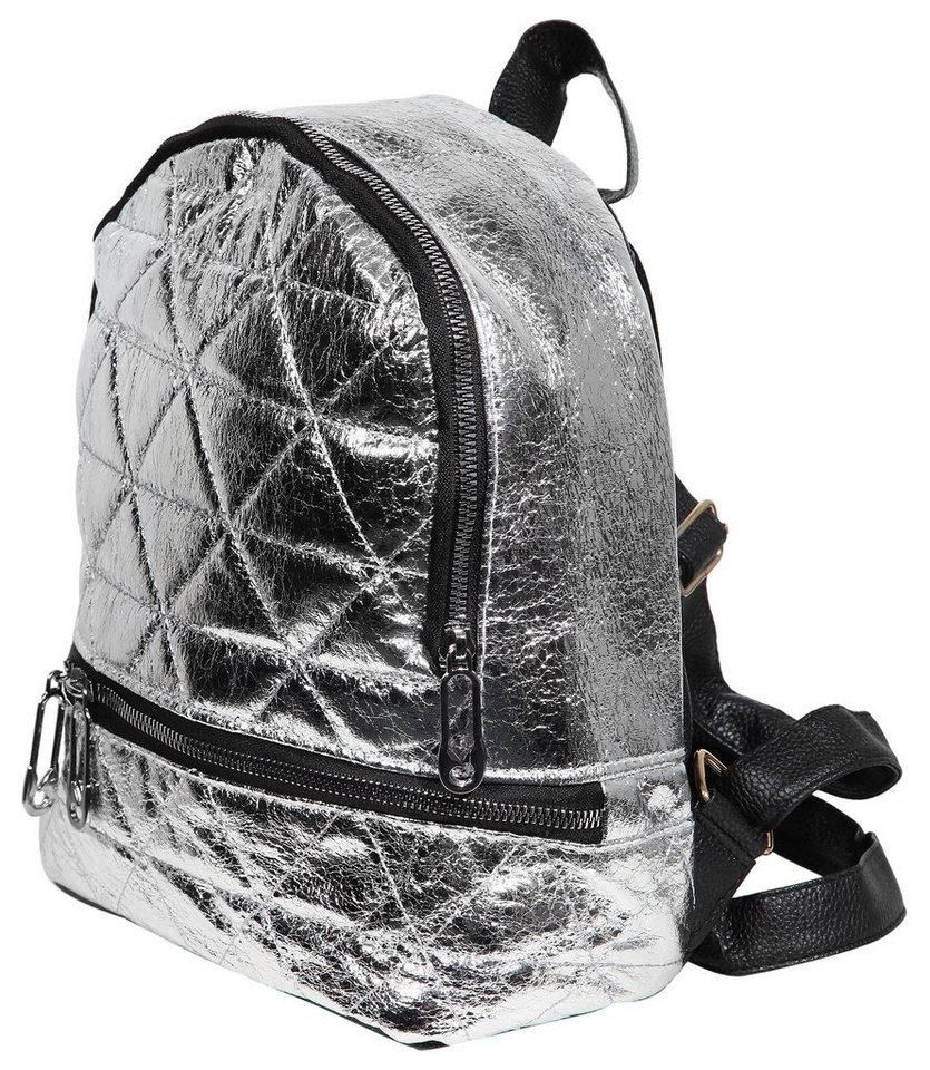 Cham Cham Rucksack Ranya Metallic Tasche Tragetasche aus Lederimitat Bild 3