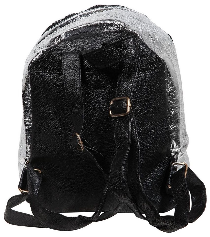 Cham Cham Rucksack Ranya Metallic Tasche Tragetasche aus Lederimitat Bild 4