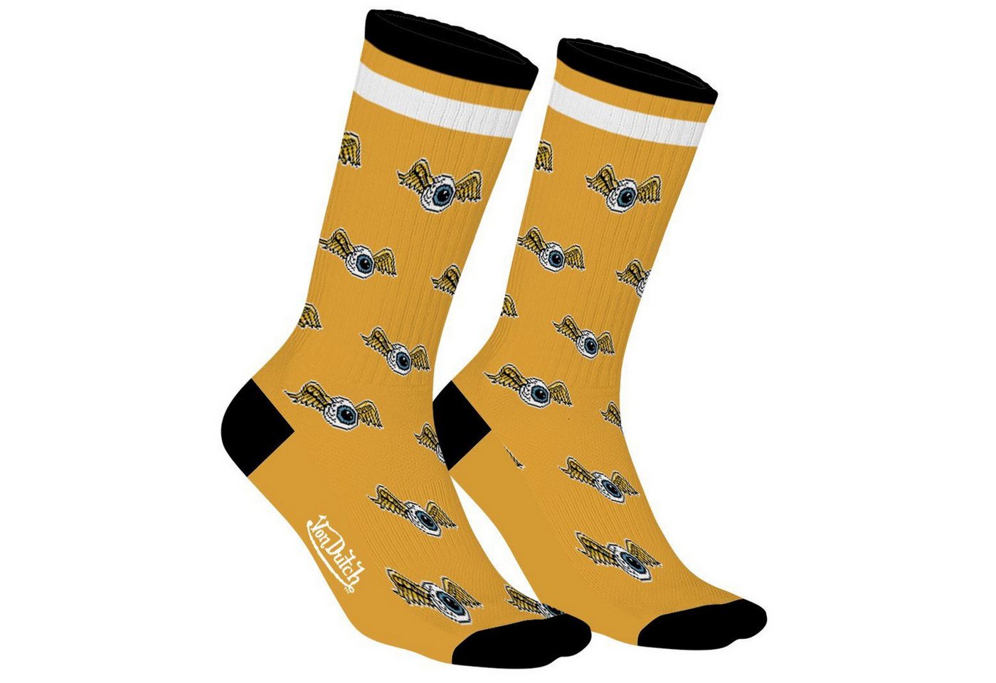 Von Dutch Tennissocken Von Dutch Originals 2-Pack Tennis Socks VD Allover Print black/yellow Bild 3