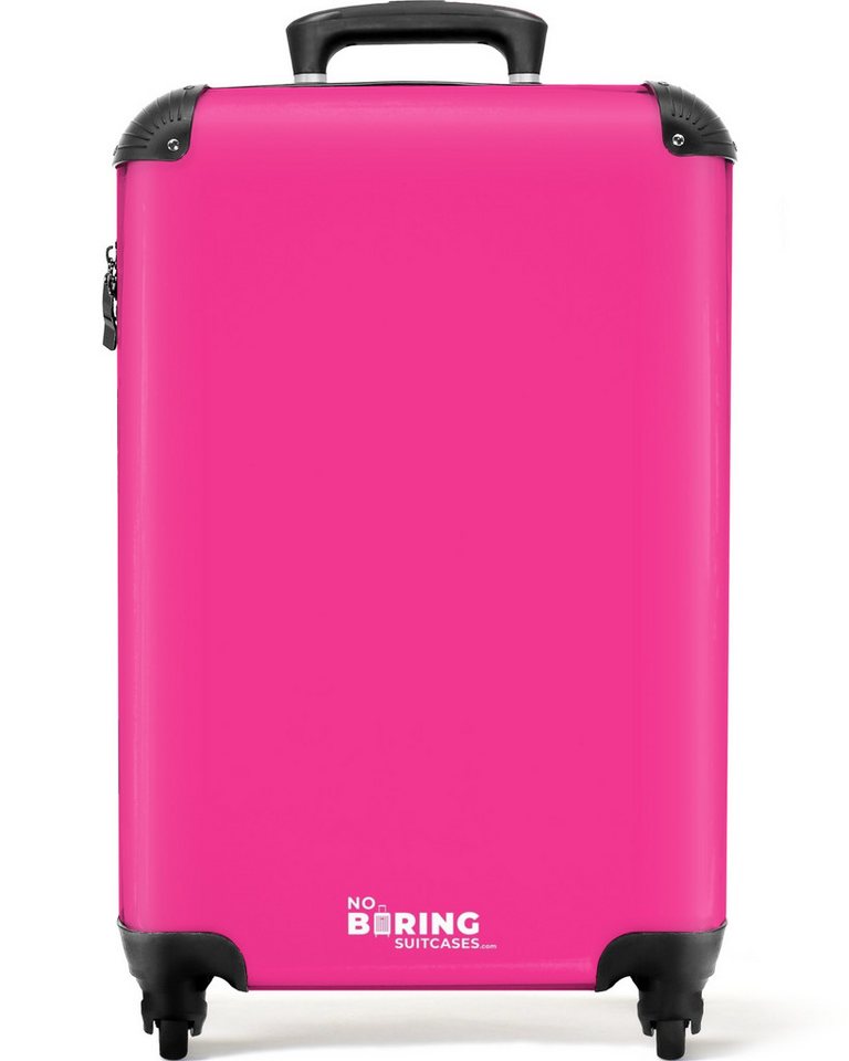 NoBoringSuitcases.com© Hartschalen-Trolley Rosa - Einfarbig 55x35x20cm, Reisetasche mit Rollen, Koffer Handgepäck Flugzeug Bild 3
