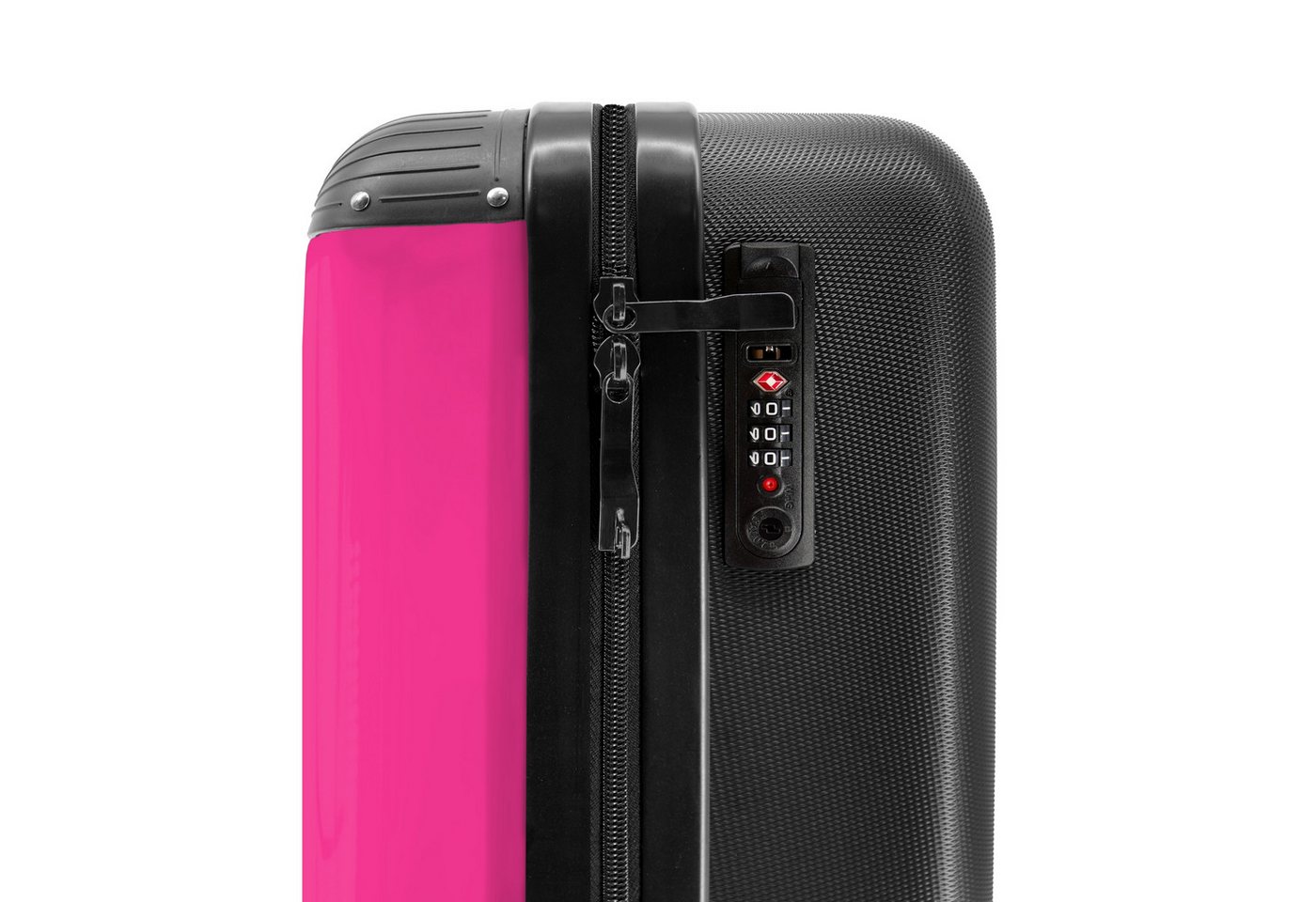 NoBoringSuitcases.com© Hartschalen-Trolley Rosa - Einfarbig 55x35x20cm, Reisetasche mit Rollen, Koffer Handgepäck Flugzeug Bild 4