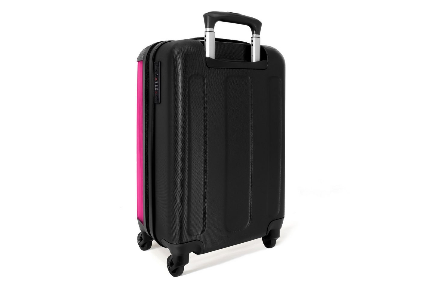 NoBoringSuitcases.com© Hartschalen-Trolley Rosa - Einfarbig 55x35x20cm, Reisetasche mit Rollen, Koffer Handgepäck Flugzeug Bild 5