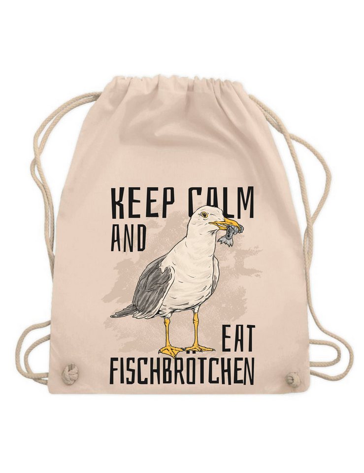 Youth Designz Turnbeutel "Fischbroetchen" Baumwoll Turnbeutel, mit trendigem Motiv