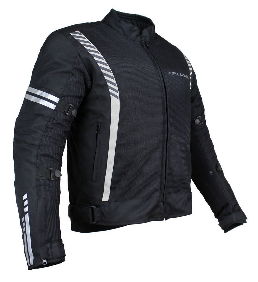 Alpha Speeds Motorradjacke Herren MESH ONE 4-in-1 All-Season Mesh-Jacke in Schwarz/Silber